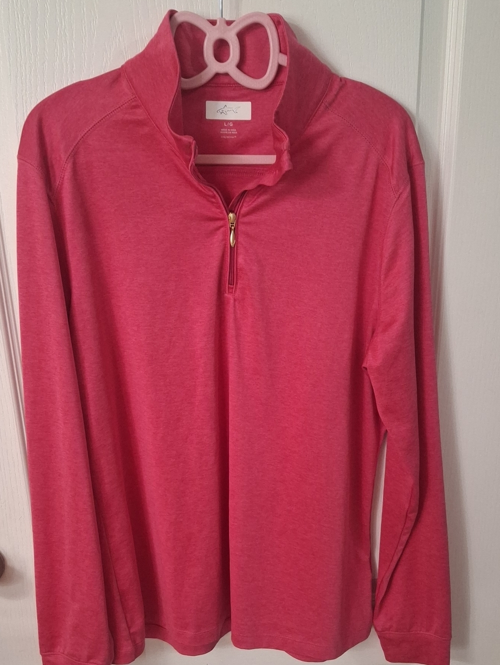 Greg Norman Women's Pink Quarter-Zip Long Sleeve Golf Pullover  NWOT  Size L